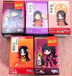 送510円～ リアル精密! PLUM「くのいち縄手 デイリーヤマザキモデル 諏訪姫 小松姫」彩色済 フィギュア 5体セット　美少女 セクシー ドール