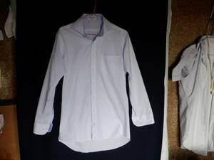 ＯＲＩＨＩＣＡ　（オリヒカ）　ドレスシャツ　　白地にブルーのピンストライプ　　　３９－８０　　　Ｍサイズ　　　美品
