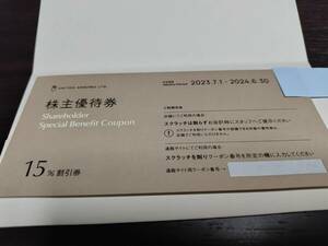 ユナイテッドアローズ 株主優待 15％割引券　有効期限2024年6月30日　送料無料