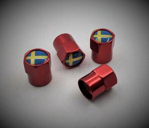 スウェーデン 国旗 赤 バルブキャップ ボルボ VOLVO XC40 XC60 XC70 XC90 S40 S60 S70 S80 S90 S80 V40 V50 V60 V70 V90 カスタム Sweden