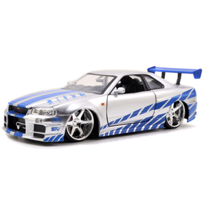 JADATOYS 1:24ワイルドスピードダイキャストカー BRIAN'S NISSAN SKYLINE GT-R R34