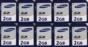 F0279 SAMSUNG SDメモリーカード 2GB【10枚】送料無料・匿名配送・追跡番号あり