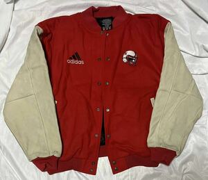 adidas スタジャン JACKET 袖革 アディダス　レザージャケット　アウター　NEBRASKA 90s 80s