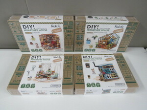 【未開封/保管品】 DIY! つくろう!ミニチュアハウス Rolife つくるんです 4点セット / DG102 DG104 DGM01 DGM03