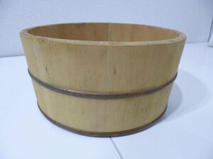 OS/I12AG-DA2 中古品 風呂桶 洗面器 木製 ひのき 銅 直径24cm