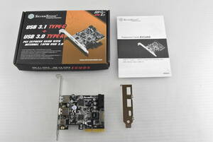 未検品★Sivler Stone シルバーストーン PCIe 2.0 x2接続 USB3.0/3.1 インターフェイス増設カード SST-ECU05 PCパーツ 拡張 H355