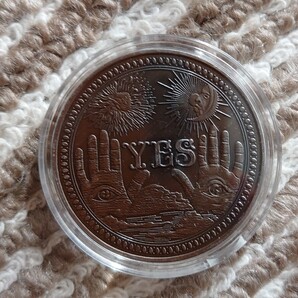 YES/NO意思決定コイン 金属製 秘密結社 占い ヴィンテージ