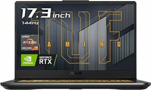ASUS ゲーミングノートパソコン TUF Gaming A17 (17.3インチ/AMD Ryzen 7 5800H/16GB・512GB/RTX 3060 GPU/Webカメラ/エクリプスグレー)