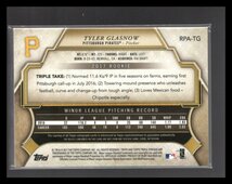 2017 Topps Triple threads TYLER GLASNOW RC Autograph Jersey Triple Relic 48/75_画像2