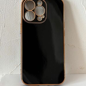 iPhone 13pro TPU ブラック&ゴールドメッキケース