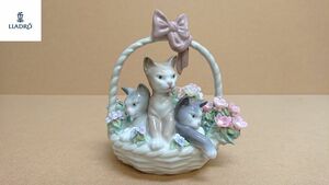 N-75 廃盤 希少 LLADRO リヤドロ 1444 三つ子の子猫 フィギュリン 西洋磁器 人形 置物 cat figurine object SPAIN 仔猫 猫 アンティーク