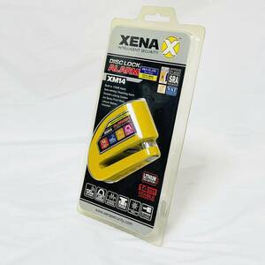 新品未使用 ゼナ XENA ディスクロック アラーム Disc Lock Alarm 鍵付き!! イエロー XM14 防犯 盗難防止■y11