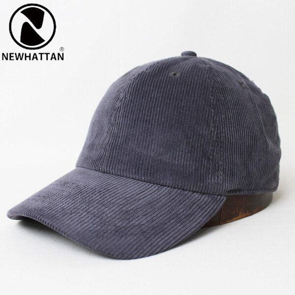 新品 newhattan ユニセックス コーデュロイローキャップ グレー