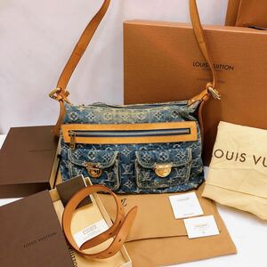 LOUIS VUITTON ルイヴィトン デニム バギー PM モノグラム ショルダーバッグ ベルト2本 箱 紙袋 