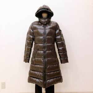 美品 MONCLER モンクレール レディース ダウン コート フード 取外し可能 ブラウン サイズ3 アウター ジャケット 