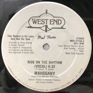 【新宿ALTA】MAHOGANY/RIDE ON THE RHYTHM(WES22150)