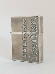 【未使用品】JT SEVEN STARS セブンスター 非売品 懸賞当選 ZIPPO 1935年 復刻モデル 凹凸 シルバーアンティーク メッキ仕上