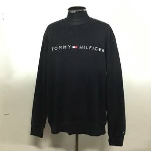 【T649】★大特価★ アメリカ古着卸オススメ TOMMY HILFIGER トミーヒルフィガースウェット XL ブラック 目玉商品