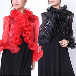  new goods * free shipping * frill enough auger nji- bolero Mai pcs .. party. center red 