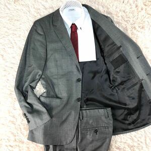 111913 正規品 最高級 プラダ PRADA ウール×シルク セットアップスーツ ジャケット パンツ スラックス 46 M-L 灰 グレー