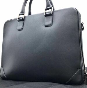 11165 極美品●ダンヒル dunhill スリムシングル ブリーフケース ビジネスバッグ ドキュメントケース レザー 本革 黒 ブラック メンズ 仕事