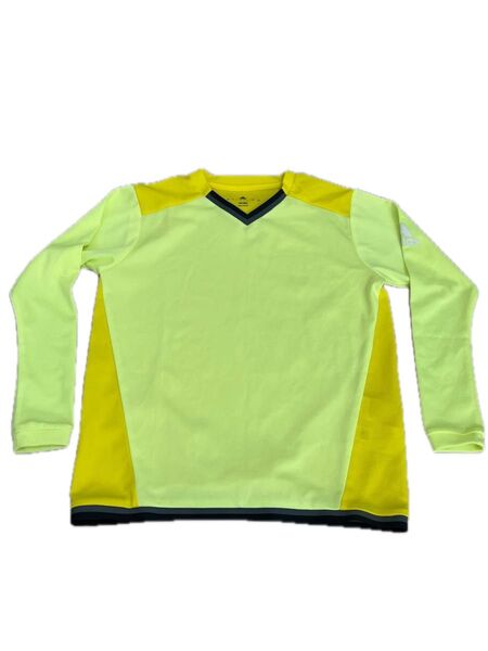 adidasアディダス 130 ジュニア 長袖ロンT イエロー 速乾 長袖Tシャツ サッカー スポーツ