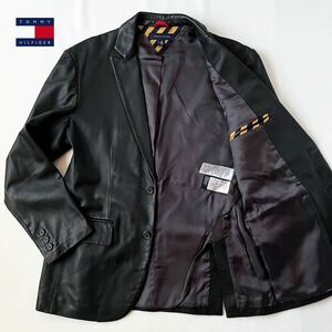 トミーヒルフィガー TOMMY HILFIGER レザー テーラードジャケット M (日本L) ブラック 革 テーラー ジャケット サイドベンツ ブレザー