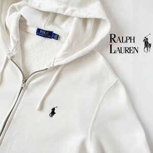 ラルフローレン RALPH LAUREN フルジップ スウェット パーカー SP 170/92A (日本M) ホワイト ネイビー フーディー ジャケット