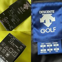 (美品) デサント ゴルフ DESCENTE GOLF ダウンジャケット O (XL) イエロー ブラック ストレッチ ジャケット BLUE LABEL _画像9