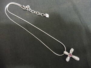 SWAROVSKI Swarovski колье Cross розовый оттенок серебра печать есть 2