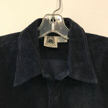 美品 90's KU.U.S.A. 空 太畝 コーデュロイ 切替 シャツ ネイビー LARGE 長袖 L/S ビンテージ クウ 紺 90年代 インド製_画像3