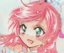 手描きイラスト キュアプリズム　 ひろがるスカイ！プリキュア ＋ラフ画のコピー 虹ヶ丘ましろ ②