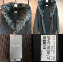 【超絶美品】16-17AW！エディスリマン期！SAINT LAURENT PARIS / サンローランパリのムートンファーニットブルゾン メンズ ブラック レザー_画像2