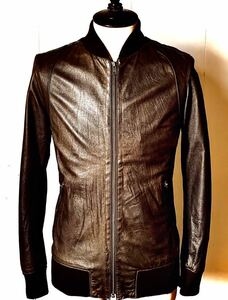 正規品 美品 nano universe／ナノユニバース購入demagogue leathers（山羊革）ゴートスキン ラムレザー シングルライダース ジャケット M