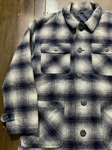 80’s～ ヴィンテージ 好配色 オンブレチェック キルティングライニングシャツジャケット XL 40s50s60s グランジ カートコバーン