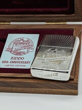 【1円～!!】Zippo ジッポ スターリングシルバー イタリック 60th Anniversary 1991年製 ケース2個_画像1