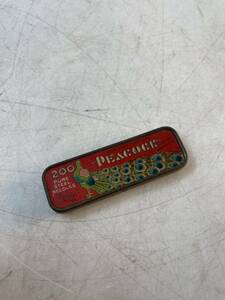  gramophone needle case Peacock can record needle antique ..pi- cook collection Vintage 