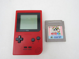 ★sz1265　ゲームボーイポケット レッド　＆　桃太郎電劇　セット　MGB-001　ニンテンドー　Nintendo　GAME BOY pocket　簡易動作確認済★