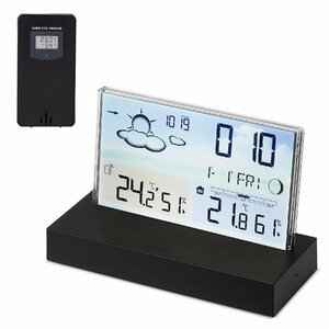 ウェザーステーション デジタル天気時計 室内外温湿度測定 天気予報機能 アラーム・スヌーズ機能 日付時間表示 家庭用温湿度計