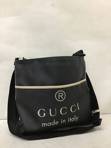 20231108【GUCCI】グッチ ロゴモチーフ ショルダーバッグ ロゴ ブラック PVC バッグ 162904