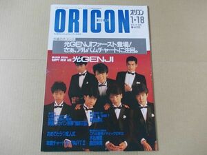 OR229　即決　オリコン　昭和63年1/18　表紙/光GENJI　島田奈美　長山洋子　水谷麻里　スケバン刑事　南野陽子