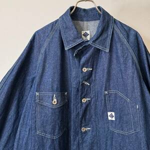 希少《 Old Model / USA / Large 》90s 2000s 美品【 POST OVERALLS 青タグ デニム エンジニアジャケット カバーオール アメリカ製 】