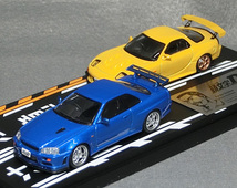 1/64スケール 頭文字D セット Vol.8「高橋啓介 マツダRX-7[FD3S]& 星野好造 日産スカイラインGT-R[R34]」　*MODELER’S製　　*04_画像3