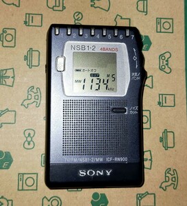 ICF-RN900 SONY 美品 受信確認済 完動品 AM FM ワイドFM ラジオNIKKEI ラジオたんぱ 通勤 出張 競馬 旅行 防災 登山 名刺サイズ 24262