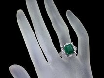 GL10122SS【1円～】新品【RK宝石】≪Emerald≫ 抜群の存在感!! 天然エメラルド 特大5.84ct!! 極上ダイヤモンド Pt900 高級リング ダイヤ_画像6