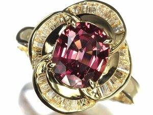 OM9987T【1円～】新品【RK宝石】《garnet》 極上ロードライトガーネット 大粒1.85ct!! 極上ダイヤモンド K18 高級リング ダイヤ