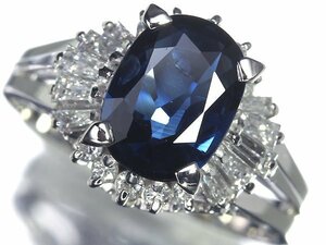 OM9958T【1円～】新品【RK宝石】≪Sapphire≫ 濃厚な色彩!! 上質サファイア 大粒1.57ct! 極上ダイヤモンド Pt900 高級リング ダイヤ