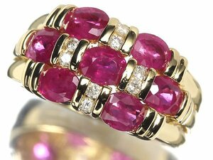 KU9960T【1円～】新品【RK宝石】《Ruby》豪華絢爛!!! 極上ルビー 総計2.32ct!! 極上ダイヤモンド K18 高級リング ダイヤ