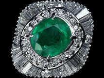 OOL9914SS【1円～】新品【RK宝石】≪Emerald≫ 豪華絢爛!! 極上エメラルド 特大5.3ct!! 極上ダイヤモンド 総計3.25ct!! Pt900 超高級リング_画像2