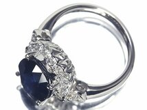 MV10000SS【1円～】新品【RK宝石】≪Sapphire≫ 濃厚ブルーの輝き! 上質サファイア 特大3.67ct! 極上ダイヤモンド Pt900 高級リング ダイヤ_画像3